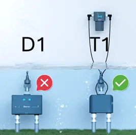 השוואת עמידות למים בין דגם D1 לדגם T1 של LinkTap